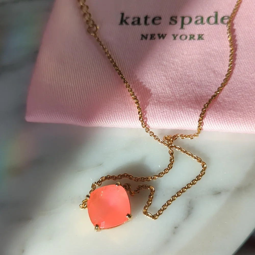 Kate Spade Cause a Stir Necklace in 🪸 🪸 🪸 Coral w/pouch